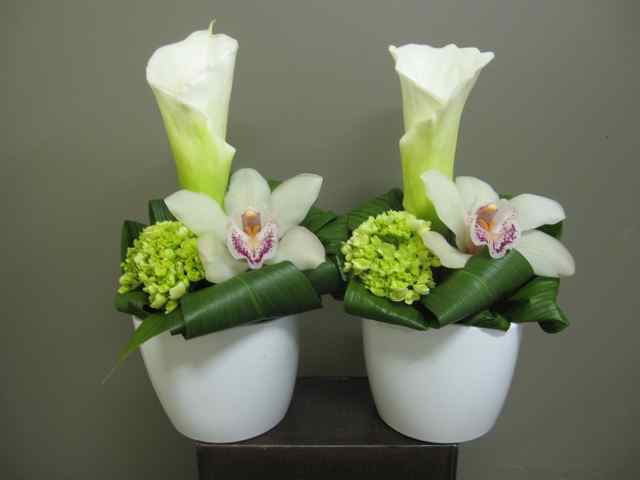 Fleurs pour table Tout en blanc - Fleuriste Abaca