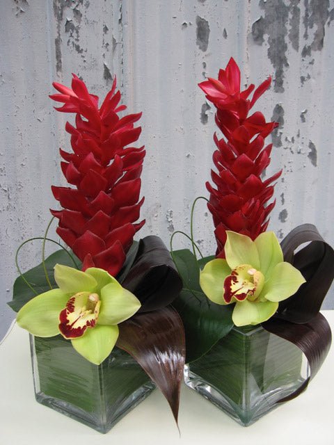 Fleurs pour table Ginger et orchidée - Fleuriste Abaca