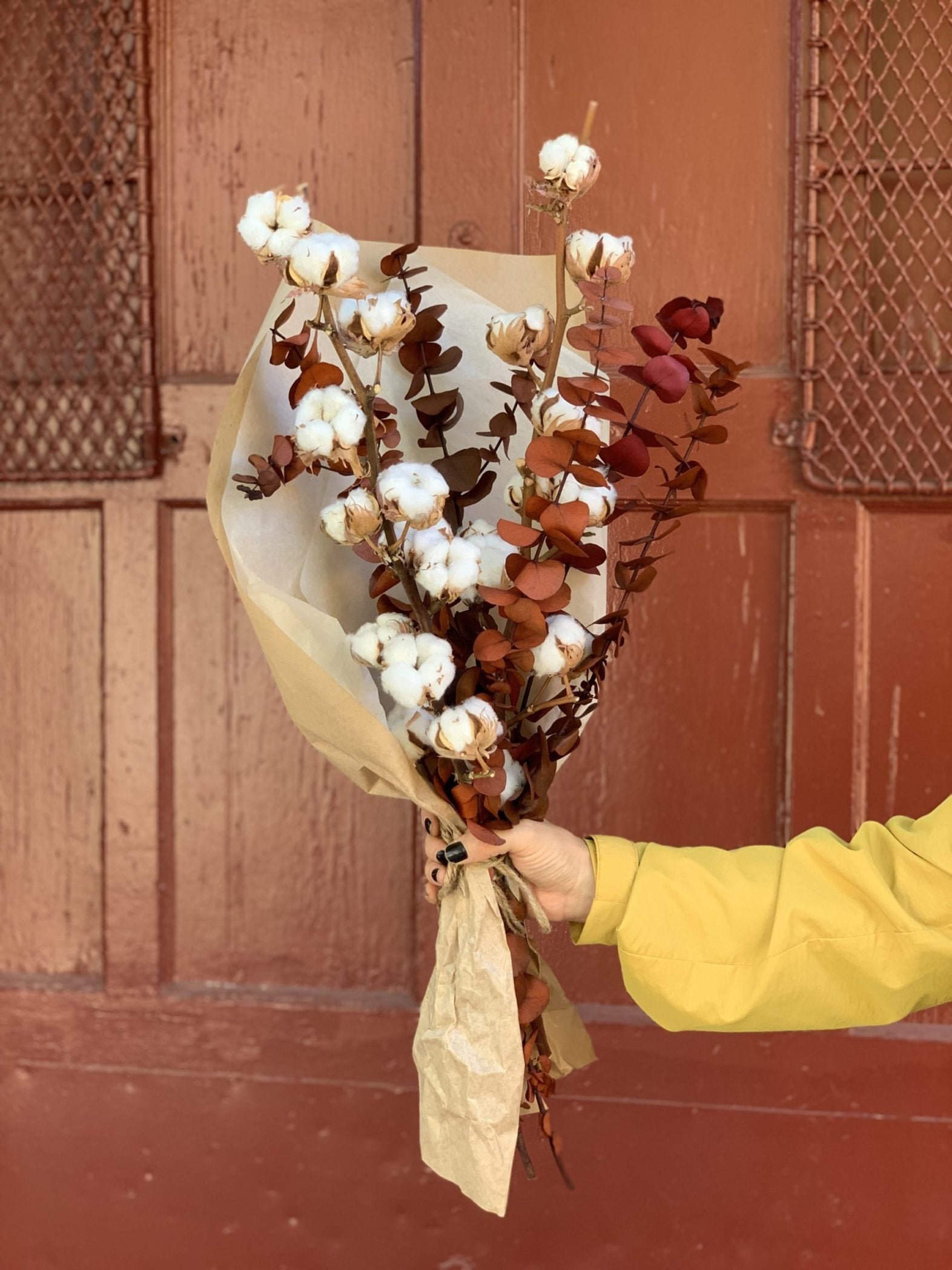 Coton et eucalyptus d’automne - Fleuriste Abaca