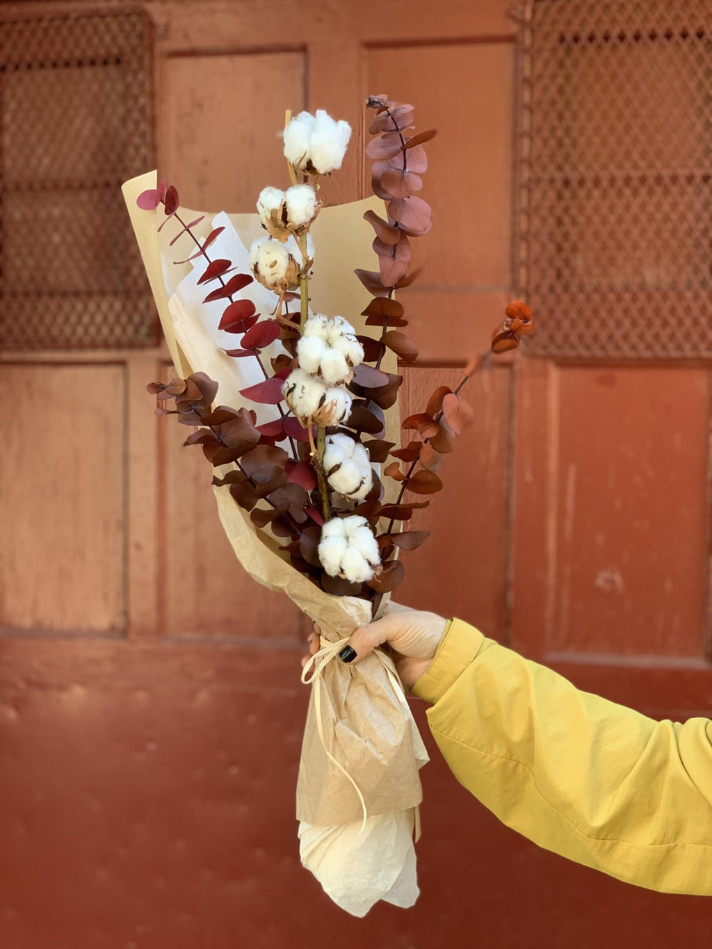 Coton et eucalyptus d’automne - Fleuriste Abaca