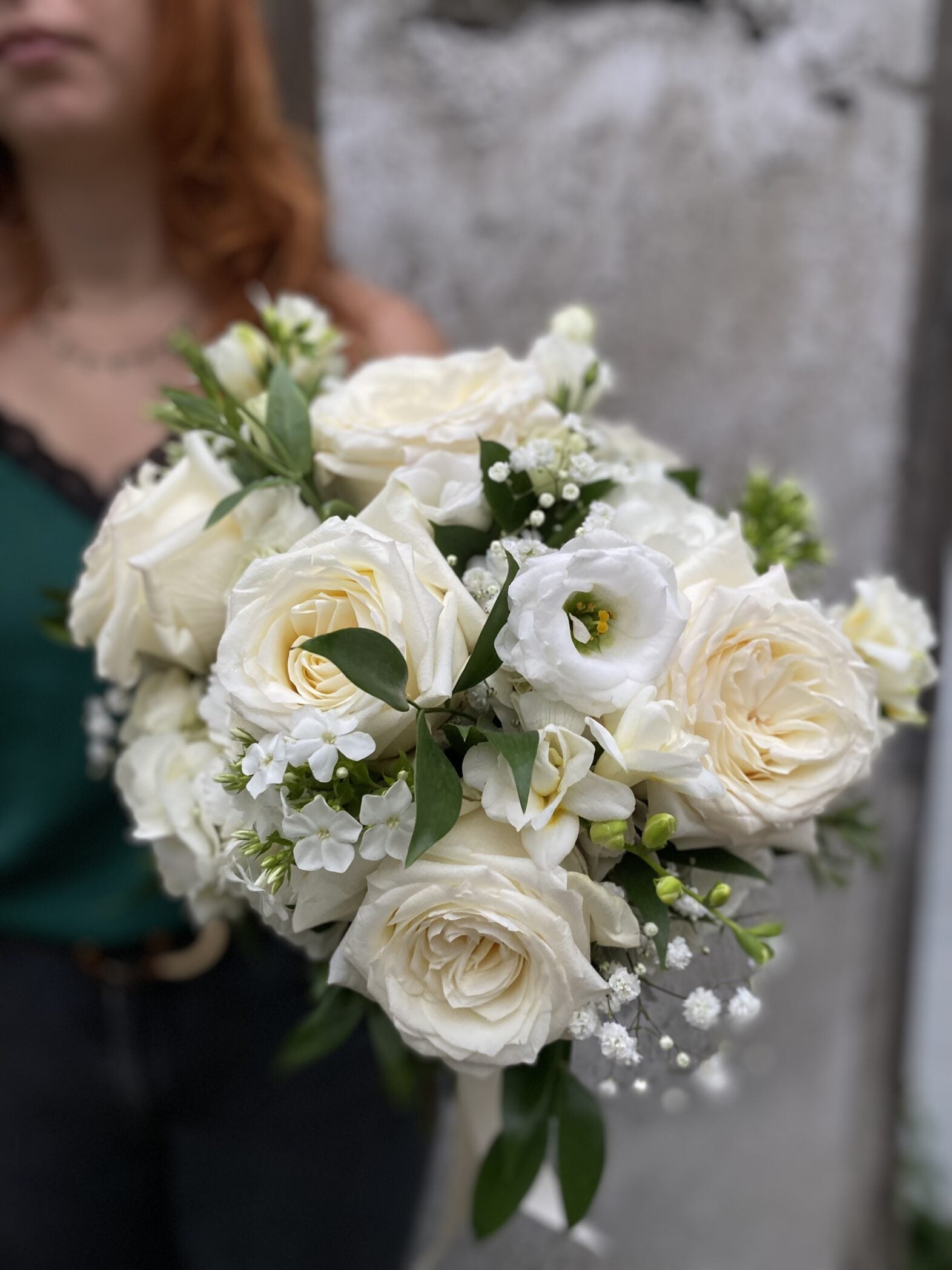 Bouquet de mariée blanc - Fleuriste Abaca