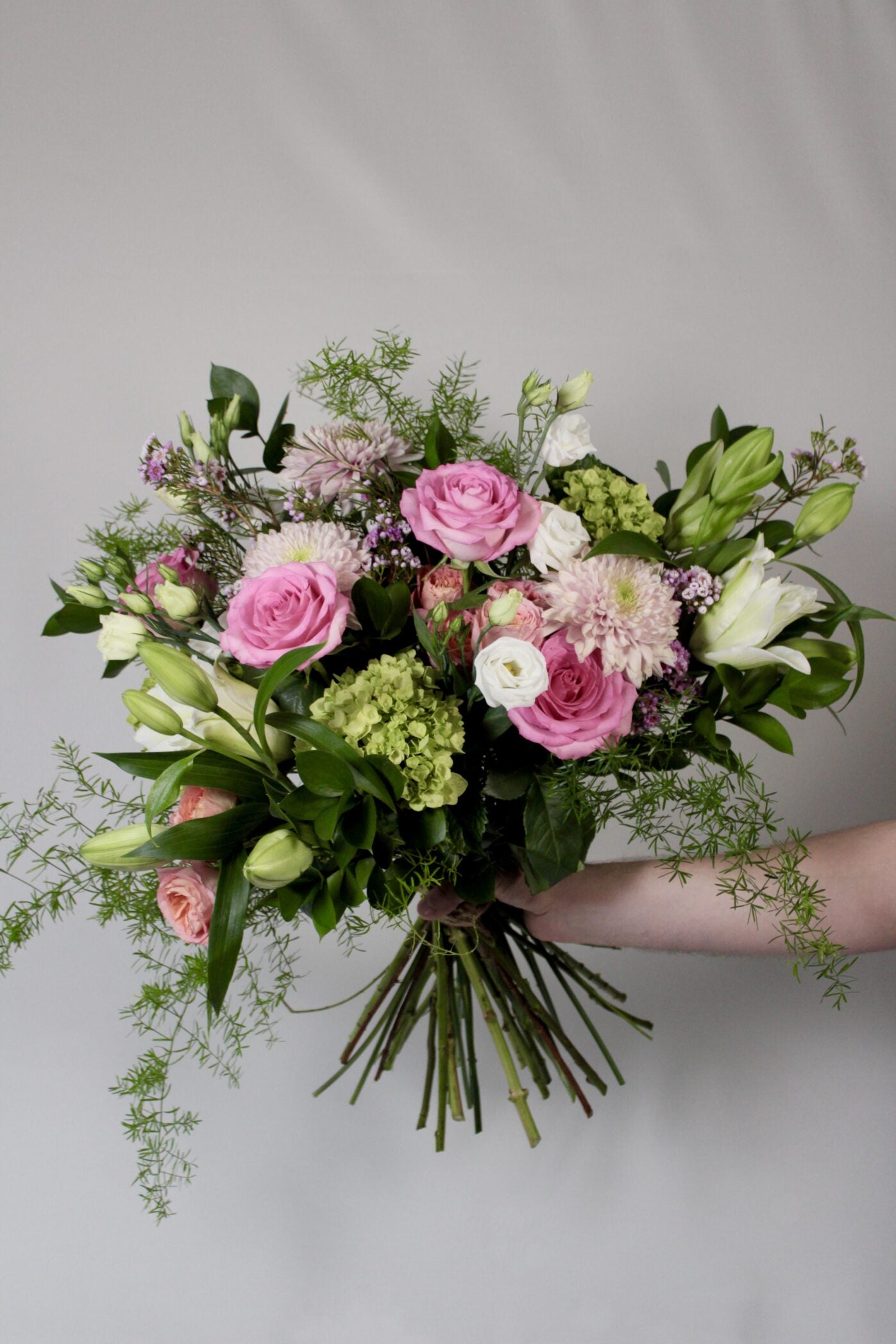 Bouquet rose et blanc - Fleuriste Abaca
