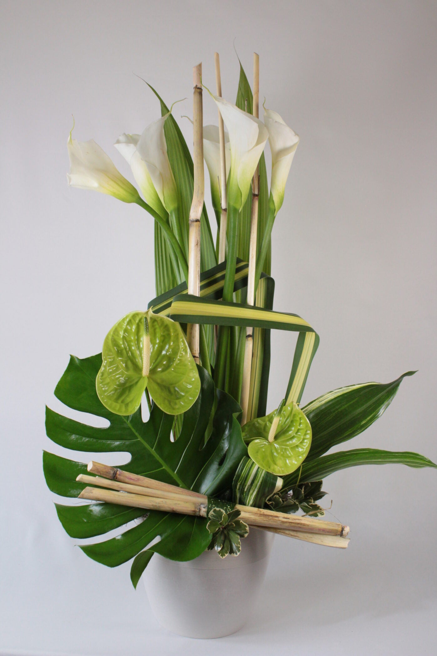 Callas et anthuriums - Fleuriste Abaca