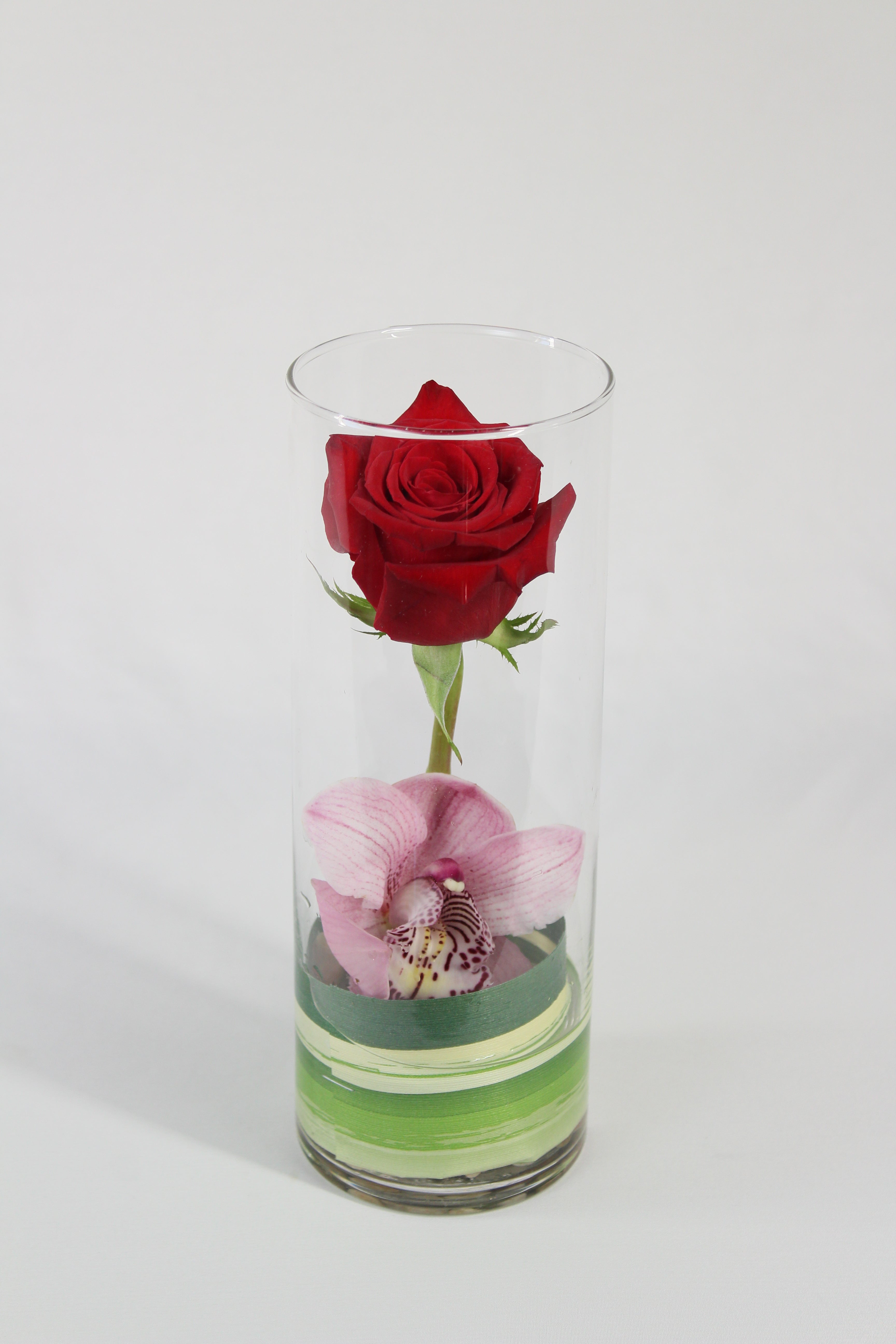 Fleurs pour table Rose et orchidée - Fleuriste Abaca