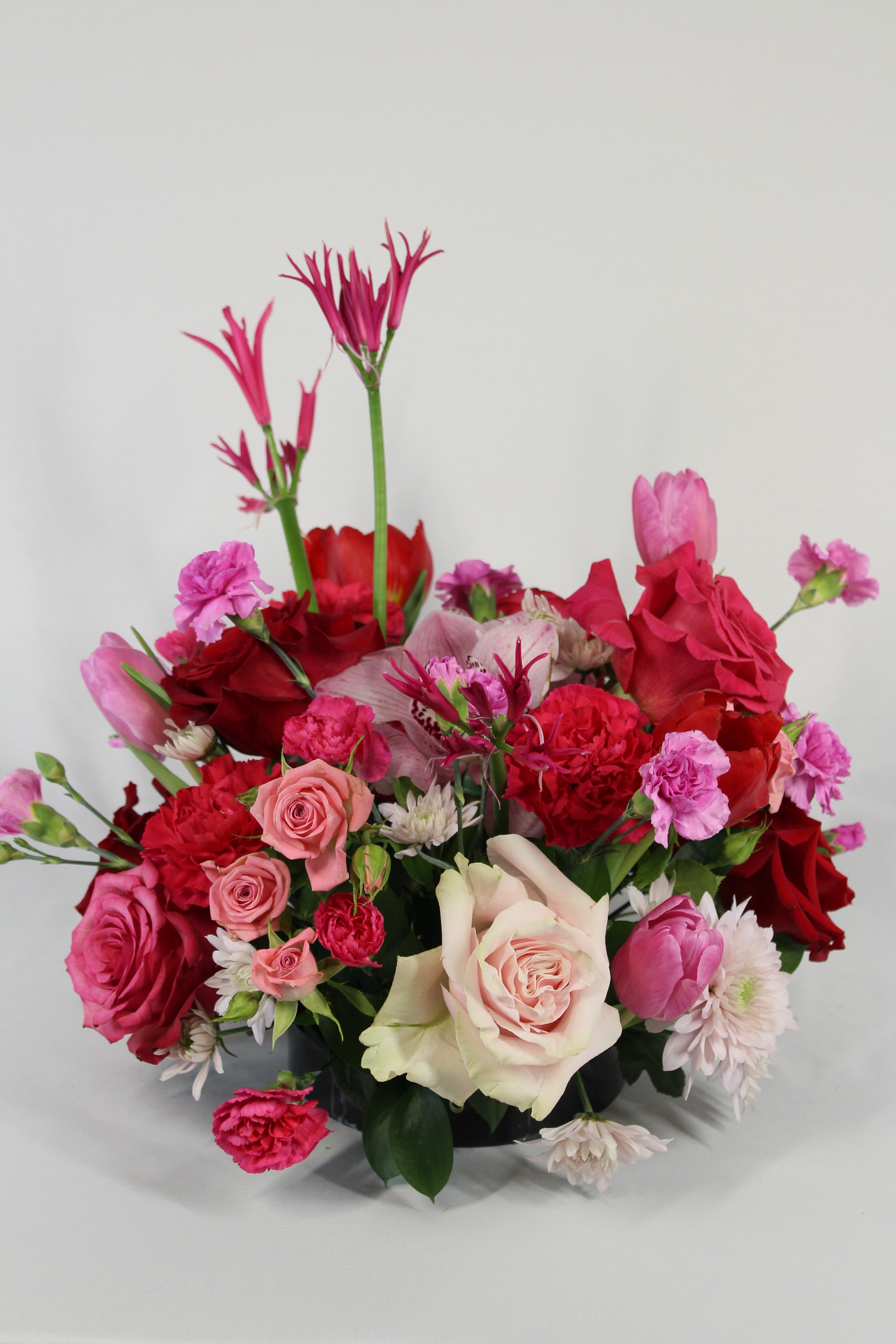 Fleurs pour table Tout en rose - Fleuriste Abaca