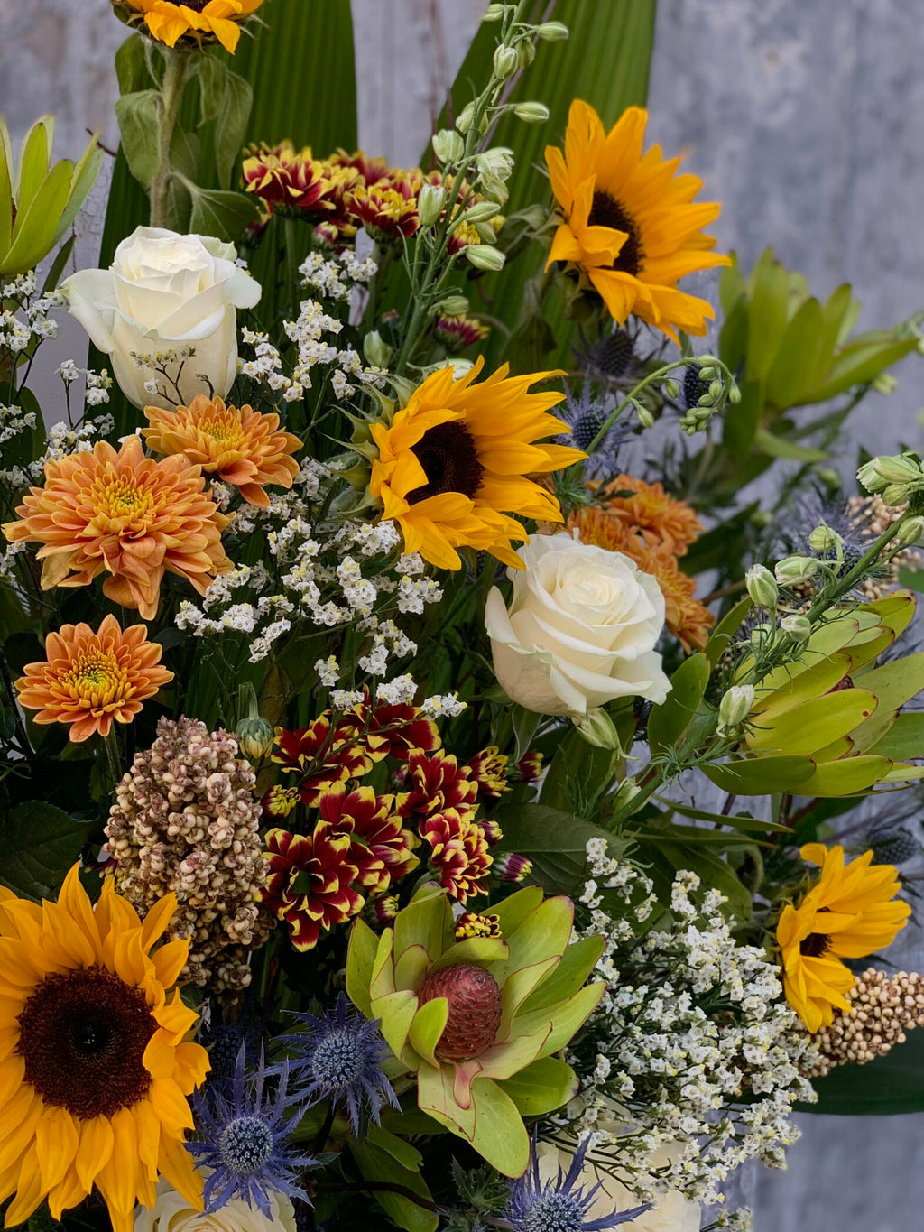 Composition de fleurs d'automne - Fleuriste Abaca