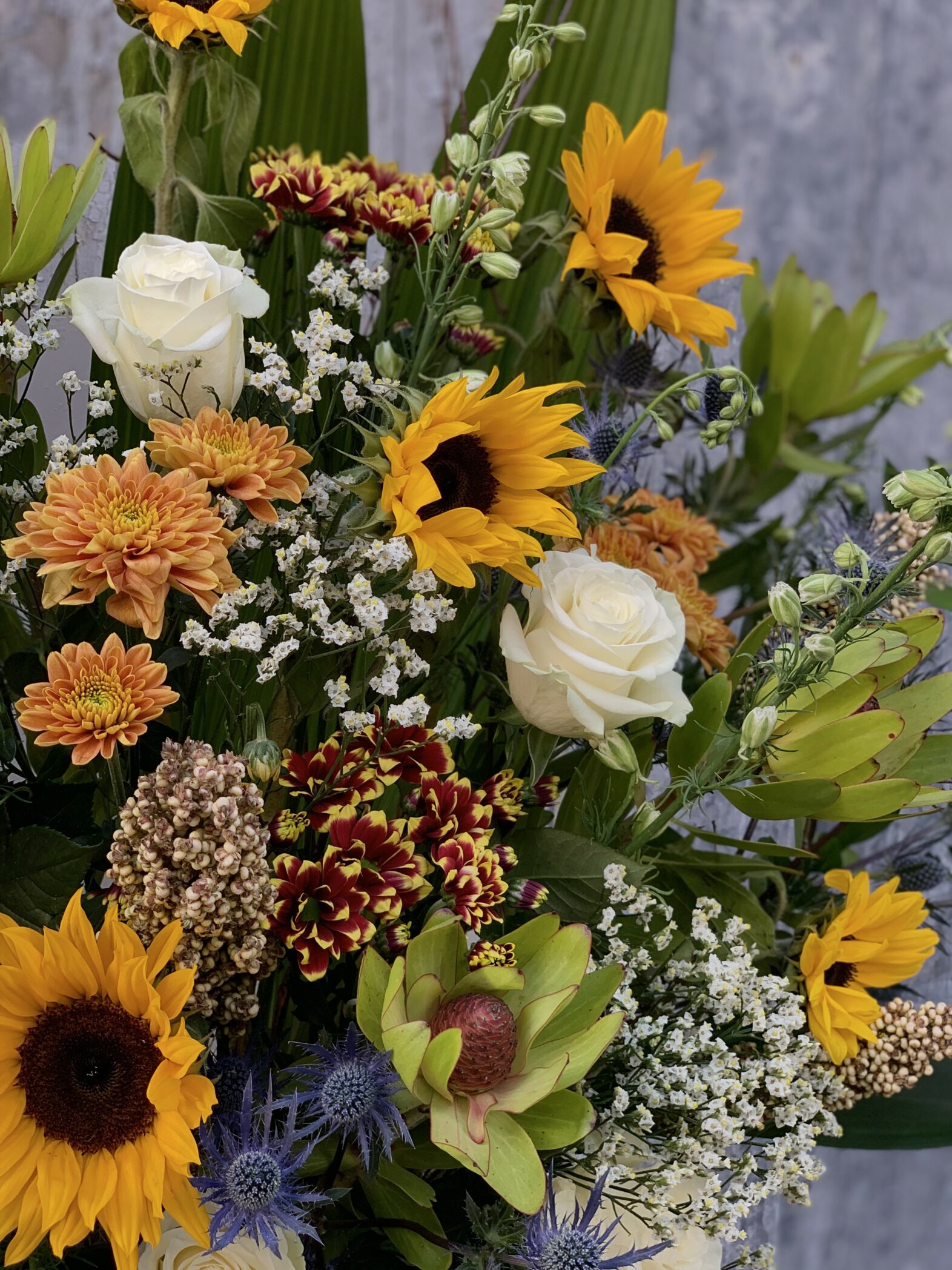 Composition de fleurs d'automne - Fleuriste Abaca