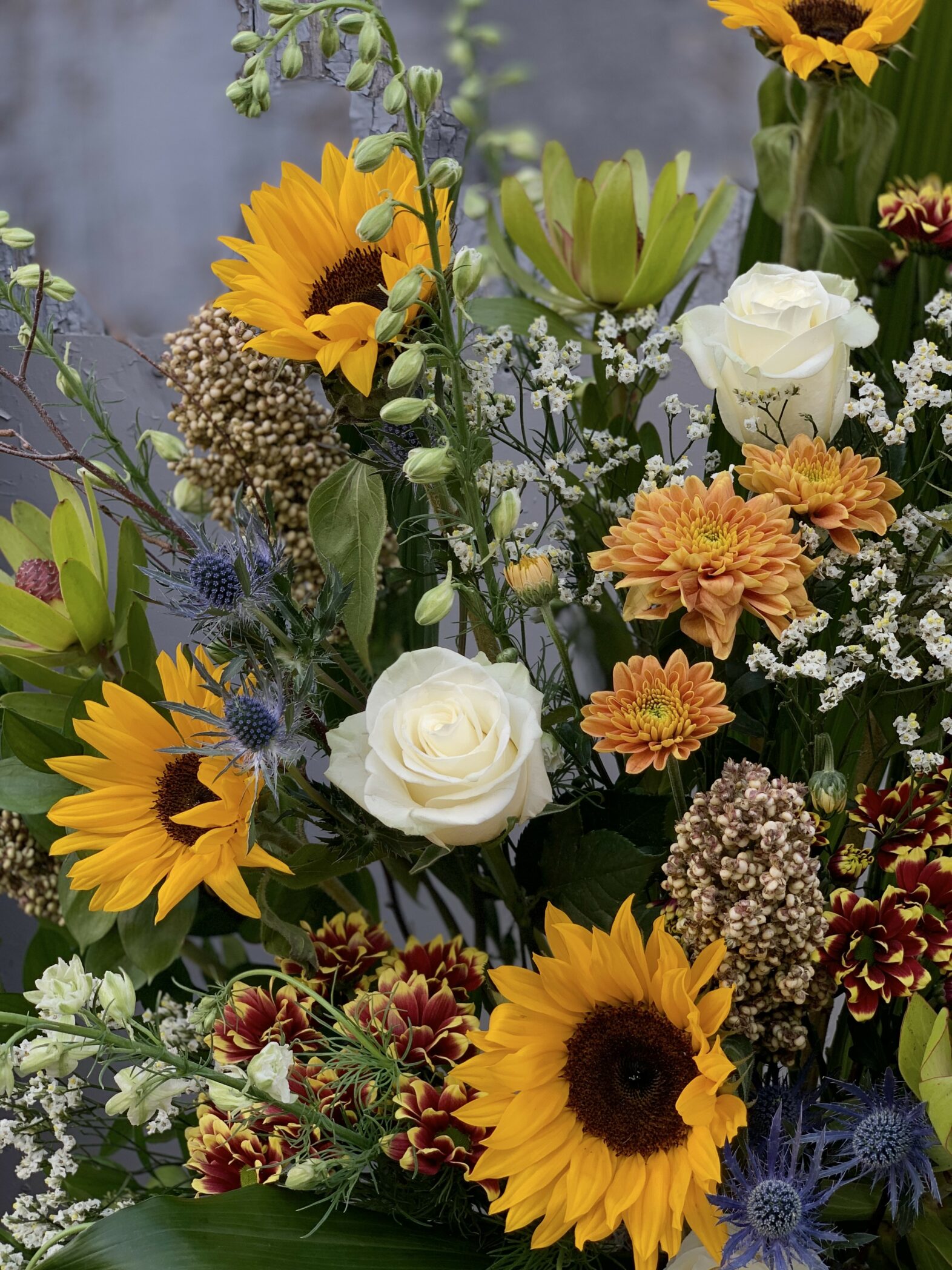Composition de fleurs d'automne - Fleuriste Abaca