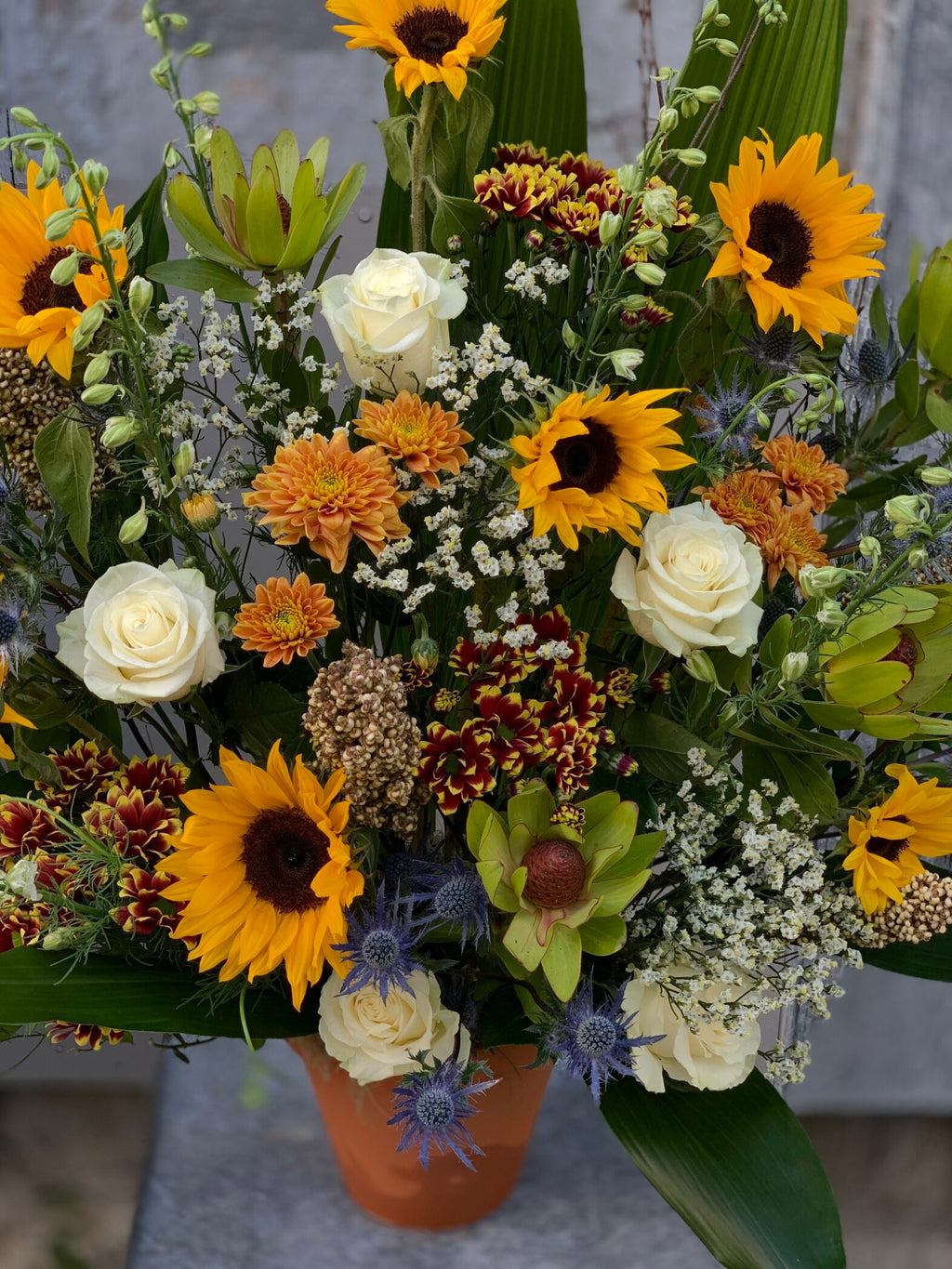 Composition de fleurs d'automne - Fleuriste Abaca