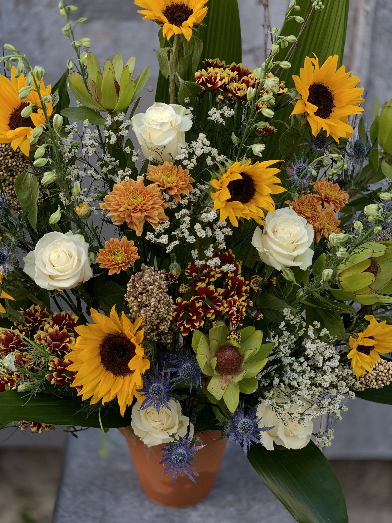 Composition de fleurs d'automne - Fleuriste Abaca
