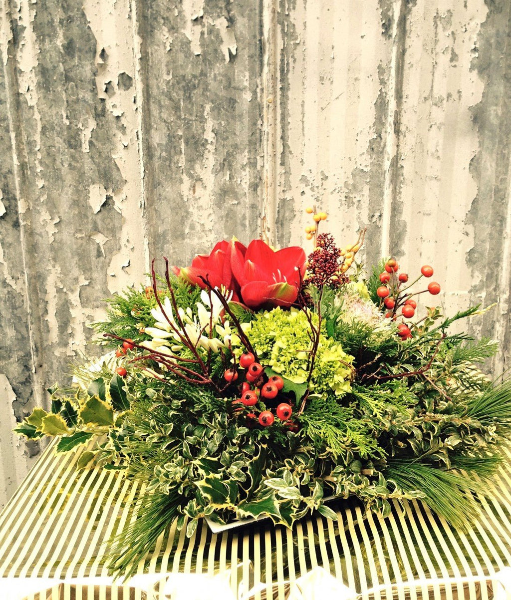 Centre de table Noël abondant - Fleuriste Abaca