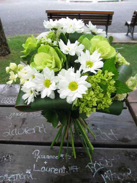 Bouquet vert tendre - Fleuriste Abaca