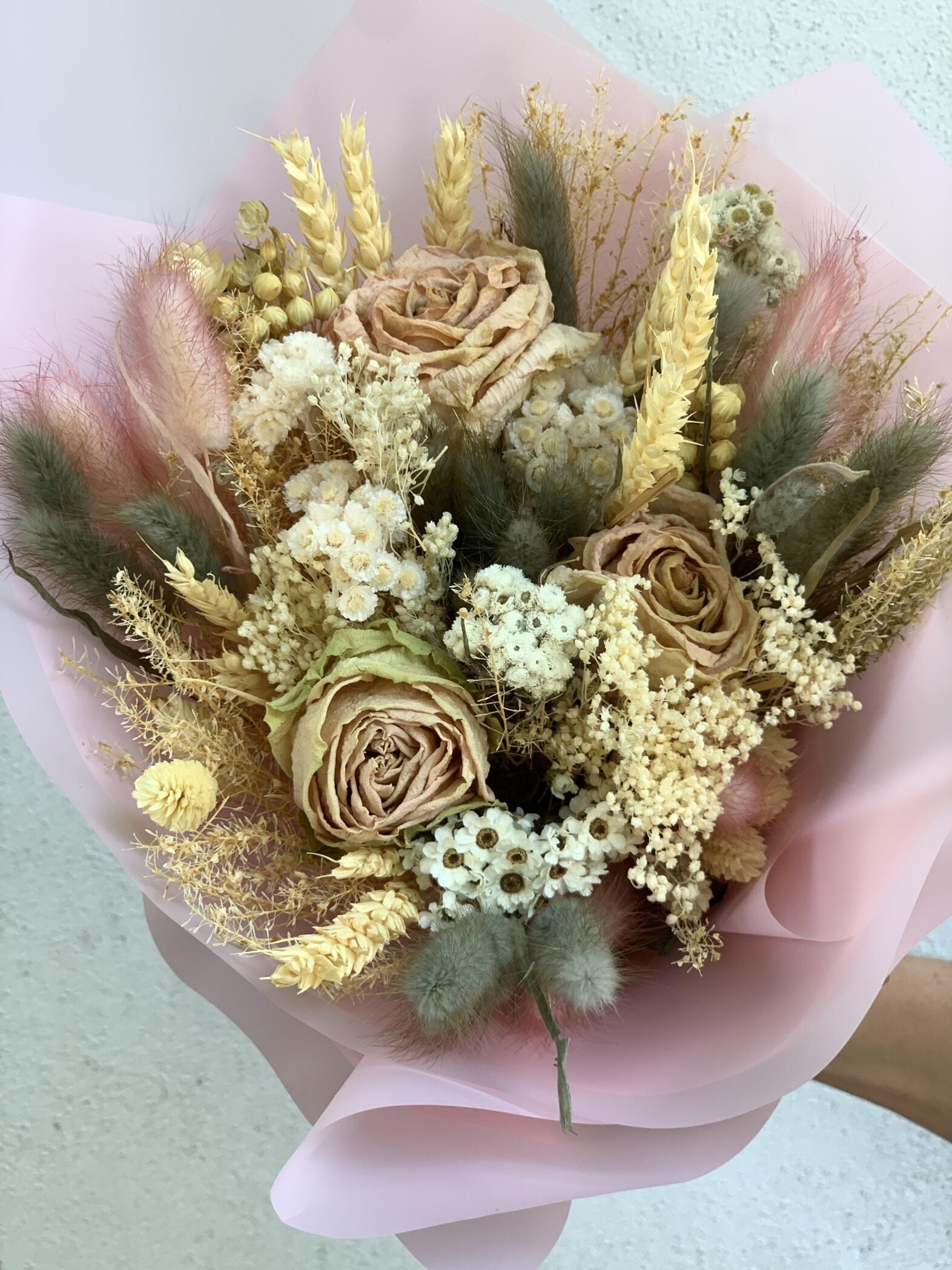 Bouquet doux de fleurs séchées - Fleuriste Abaca