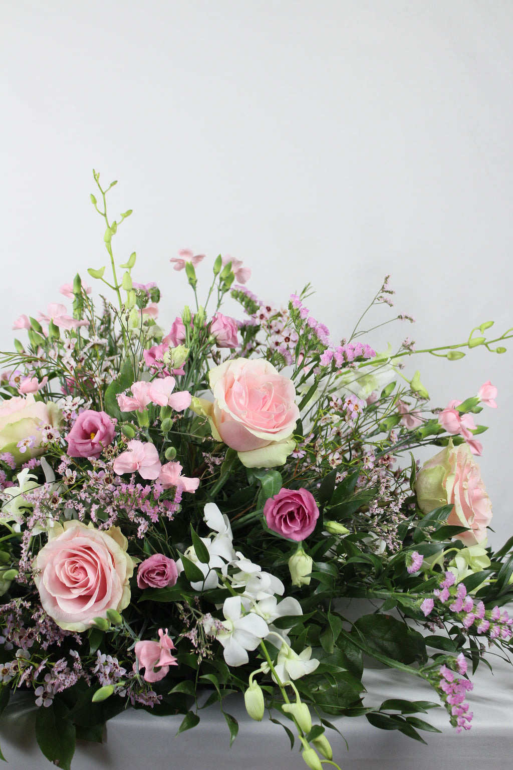 Coussin de fleurs pour cercueil Tout rose - Fleuriste Abaca